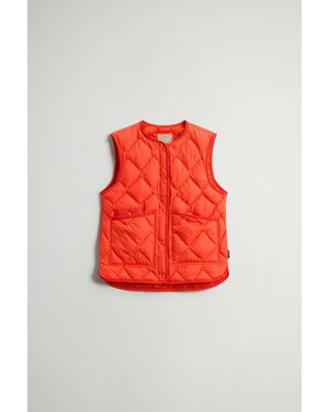 Woolrich Heritage Vest With Diamond Quilting - Red