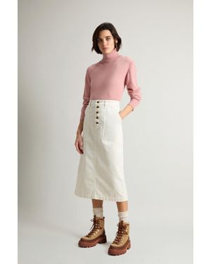 Woolrich Garment-Dyed Midi Skirt - Natural