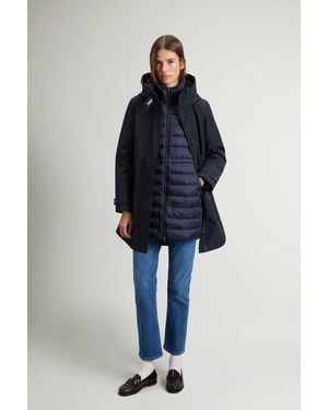 Woolrich Damen 3-In-1-Parka Aus Ramar Cloth Blau Größe