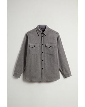 Woolrich Herren Kariertes Overshirt Aus Reinem Kaschmir By Todd Snyder Größe - Grau