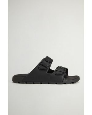 Woolrich Sandalen Met Dubbele Rubberen Band Zwart Grootte