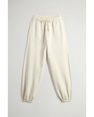 Woolrich Joggingbroek Van Sweatstof Van Zuiver Katoen Wit Grootte - Naturel