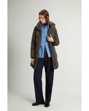 Woolrich Lang Donsjack Kelly Groen Grootte - Blauw