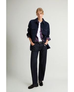 Woolrich Damen Mantel Aus Doppellagiger Wollmischung Blau Größe