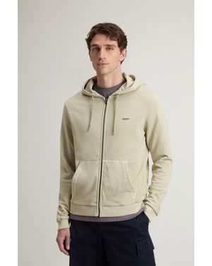 Woolrich Hoodie Van Achteraf Geverfd Zuiver Katoen Grootte - Naturel