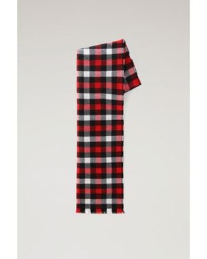 Woolrich Geruite Sjaal Van Zuivere Wol Rood Grootte