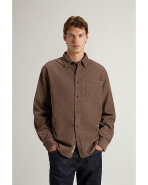 Woolrich Herren Cordhemd Braun Größe
