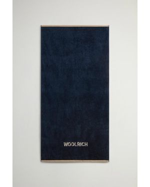 Woolrich Strandlaken Van Zuiver Katoen Blauw Grootte
