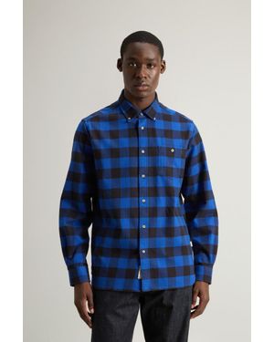 Woolrich Traditional Flannel Check Shirt - Blue