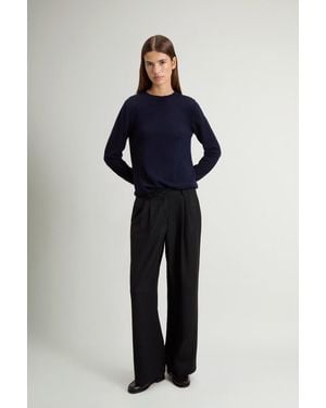 Woolrich Damen Flanellhose Aus Einer Wollmischung Schwarz Größe - Blau