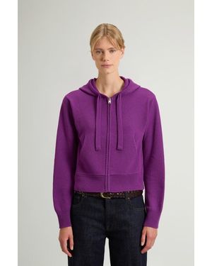 Woolrich Damen Kapuzenjacke Mit Reißverschluss Aus Einer Kaschmir-Woll-Mischung Lila Größe