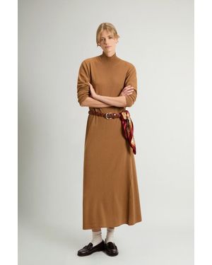 Woolrich Damen Kleid Aus Einer Kaschmir-Schurwoll-Mischung Braun Größe - Weiß