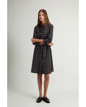 Woolrich Overhemdjurk Van Zuiver Katoenen Flanel Met Geruit Patroon Grootte - Grijs