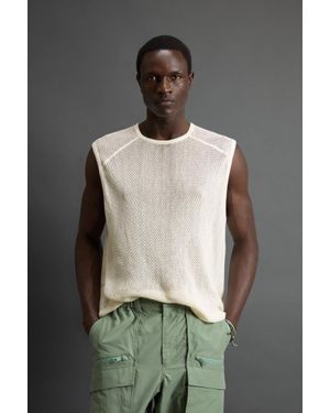 Woolrich Herren Tanktop Aus Reiner Baumwolle Mit Netzmuster By Todd Snyder Weiß Größe - Grün