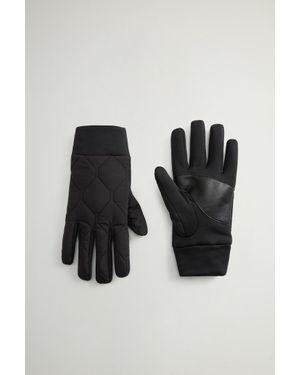 Woolrich Herren Gesteppte Handschuhe Aus Mikrofaser Schwarz Größe