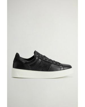 Woolrich Herren Classic Court Sneakers Aus Leder Und Veloursleder Blau Größe - Schwarz