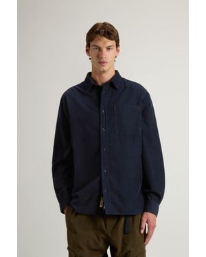 Woolrich Herren Cordhemd Blau Größe