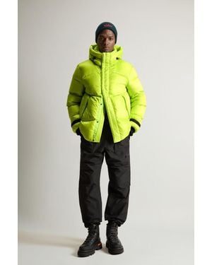 Woolrich Recycled Pertex Quantum Nylon Down Jacket With Hood - Yellow