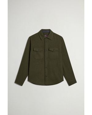 Woolrich Herren Overshirt Ranger Aus Recycelter Italienischer Wollmischung Grün Größe