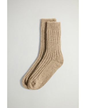 Woolrich Damen Gerippte Socken Aus Wolle Und Alpaka Größe - Weiß