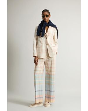 Woolrich Blazer Van Manteco-Katoenmix Met Ruitpatroon Grootte - Naturel