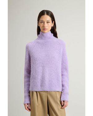 Woolrich Trui Met Hoge Kraag Van Alpaca- En Wolmix Lila Grootte - Paars