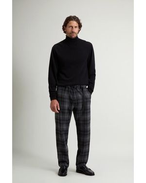Woolrich Geruite Broek Van Gerecyclede Italiaanse Wolmix-Flanel Grootte - Zwart