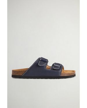 Woolrich Sandalen Van Getrommeld Leer Blauw Grootte