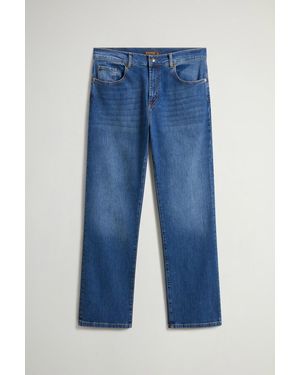 Woolrich Contemporary-Broek Met Vijf Zakken Van Denim Van Stretchkatoen Blauw Grootte