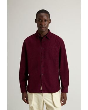 Woolrich Herren Cordhemd Rot Größe