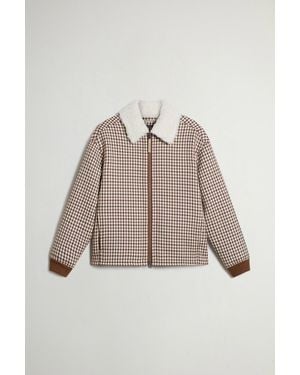 Woolrich Geruit Overhemdjack Van Sherpa Wit Grootte - Naturel