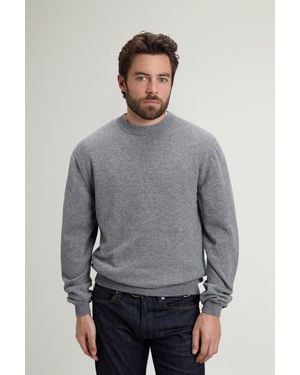 Woolrich Herren Pullover Aus Reiner Schurwolle Mit Rundhalsausschnitt Größe - Grau