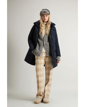 Woolrich Lang Donsjack Kelly Blauw Grootte - Meerkleurig