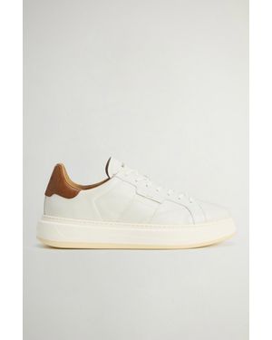 Woolrich Herren Arrow Sneakers Aus Kalbsleder Weiß Größe - Natur