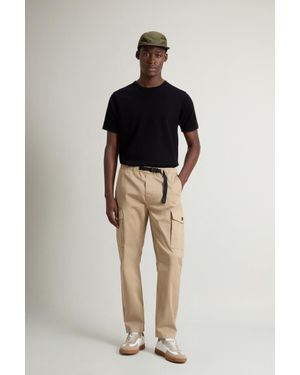 Woolrich Herren Stückgefärbte Cargohose Mit Gürtel Größe - Blau