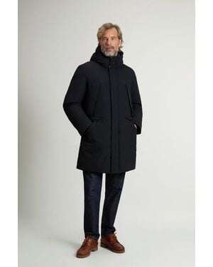 Woolrich Teton-Parka Van Matte Stretch Nylon Zwart Grootte - Blauw