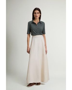 Woolrich Lange Rok Van Linnenmix Wit Grootte - Meerkleurig