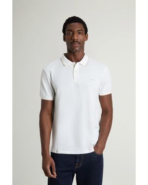 Woolrich Monterey-Polo Van Piqué Van Stretchkatoenmix Wit Grootte