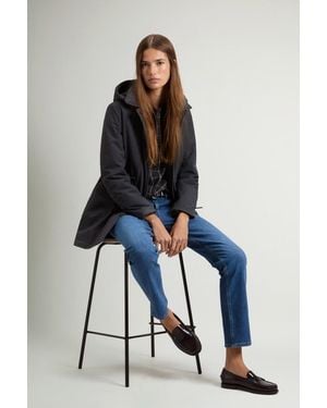 Woolrich Mantel Van Light Stretch Met Afneembare Capuchon Grootte - Blauw