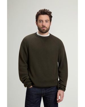 Woolrich Herren Pullover Aus Reiner Merino-Schurwolle Mit Rundhalsausschnitt Grün Größe - Grau