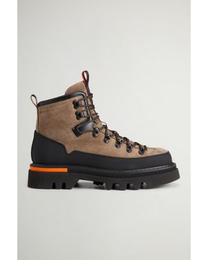 Woolrich Herren Stiefeletten Trekker Aus Veloursleder Braun Größe - Schwarz