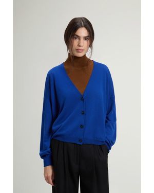 Woolrich Vest Van Zuivere Merino-Scheerwol Blauw Grootte