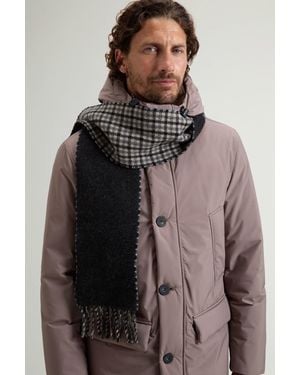 Woolrich Herren Schal Aus Reiner Wolle Mit Karomuster Größe - Braun
