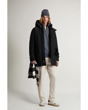 Woolrich Polar Parka Van Ramar Cloth Met Hoge Kraag Grootte - Zwart