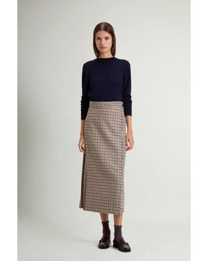 Woolrich Damen Karierter Rock Aus Wollmischung Größe - Natur