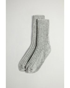 Woolrich Damen Gerippte Socken Aus Wolle Und Alpaka Größe - Grau