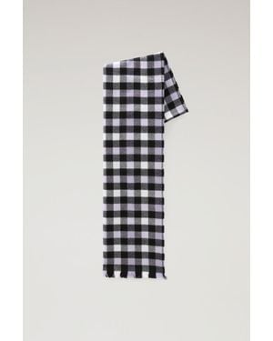 Woolrich Geruite Sjaal Van Zuivere Wol Grootte - Wit