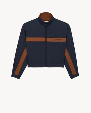 Saint Laurent Chaqueta De Lona De Algodón - Azul