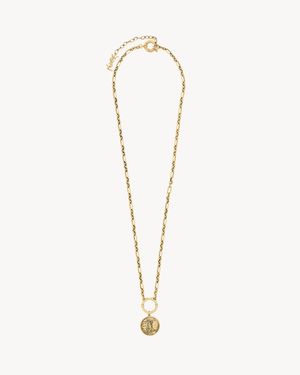 Saint Laurent Collar Con Medallón Cassandre De Metal - Neutro