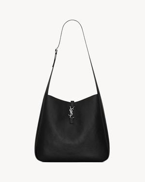 Saint Laurent Maxibolso Estilo Hobo Le 5 À 7 De Piel Granulada - Negro